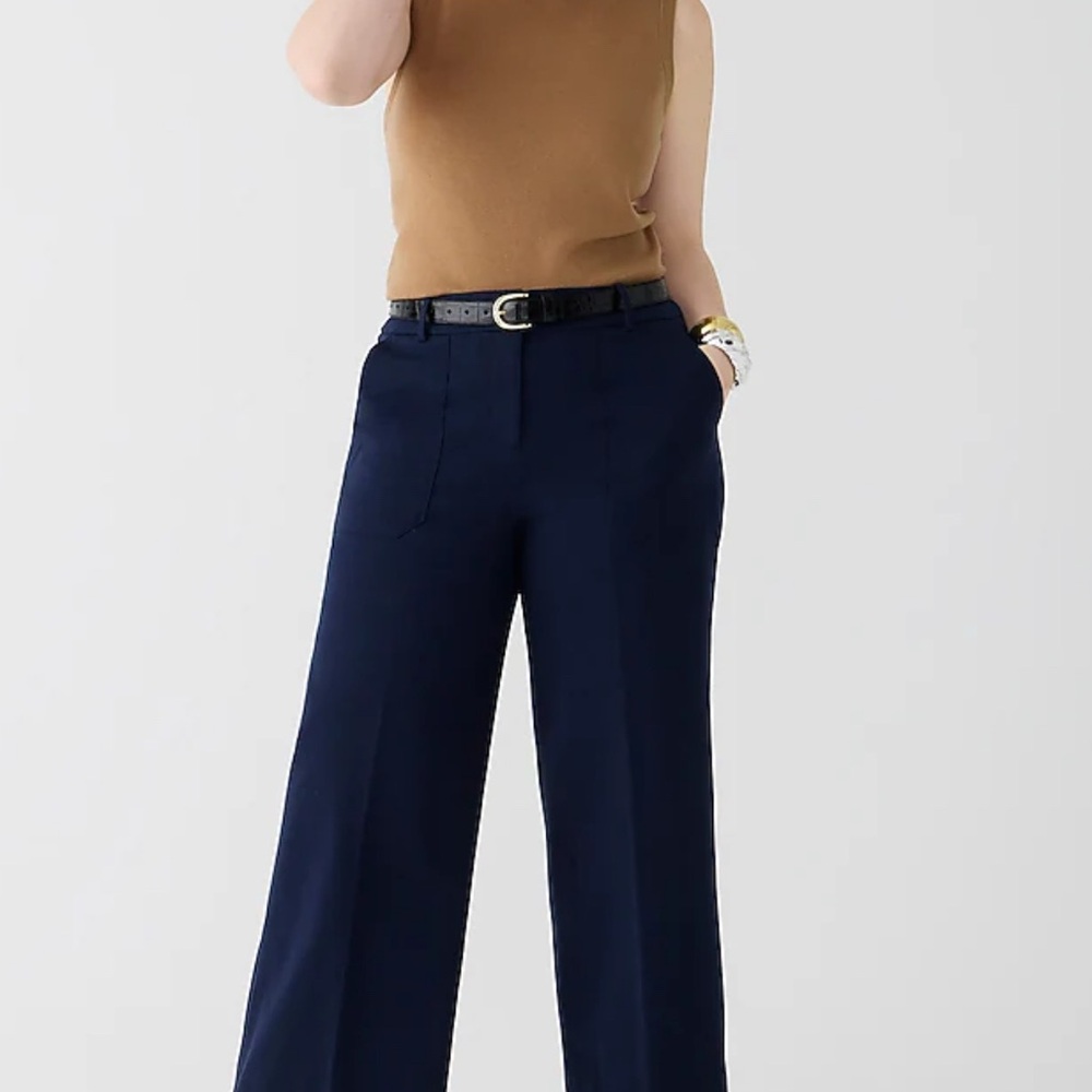 J. Crew Midnight Blue Wide-Leg Trousers